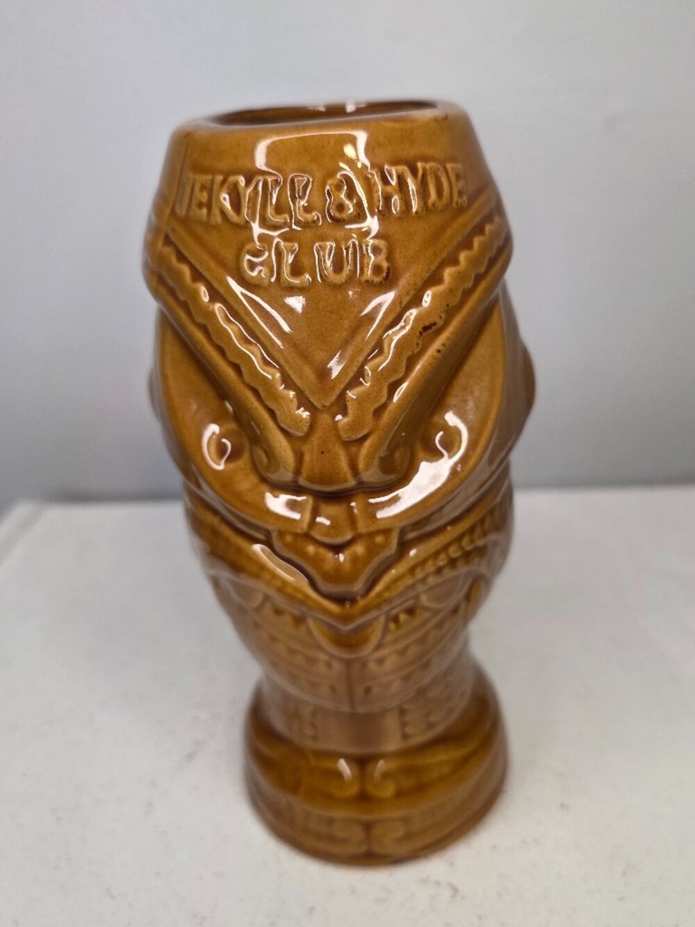 Headhunter Warrior Style Glazed Brown Tiki Mug Jekyll & Hyde Club NYC